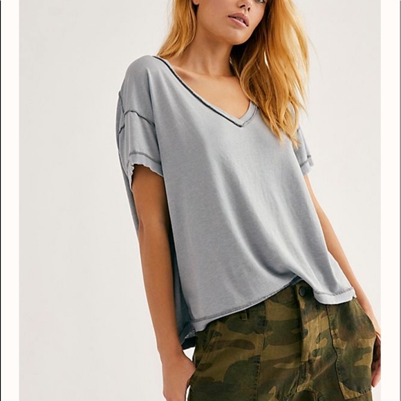 Free People Tops - Free People Tee Oversize Short Sleeve Cozy Top NWT